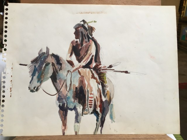 HJN Native American Horseback With Spear