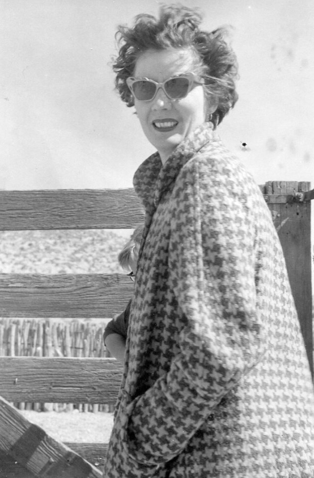 mother in houndstooth coat