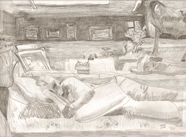 Napper, JMN, 2012. Pencil on paper. 9 x 12 in. Copyright 2018 James Mansfield Nichols. All rights reserved.
