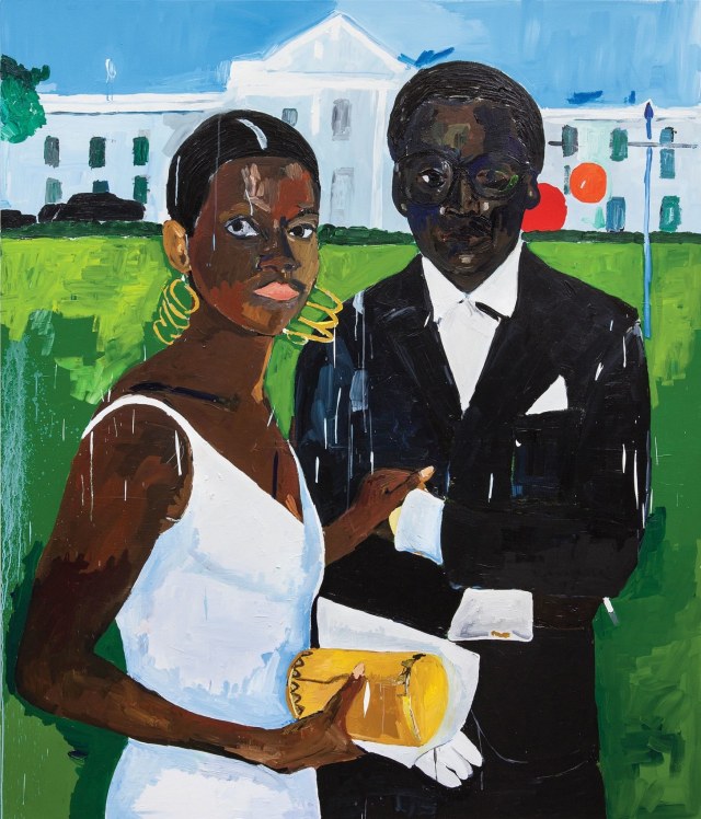 Henry Taylor “Cicely and Miles Visit the Obamas,” from 2017, shows Taylor_s spatial, tonal genius.Courtesy the artist and Blum &amp; Poe