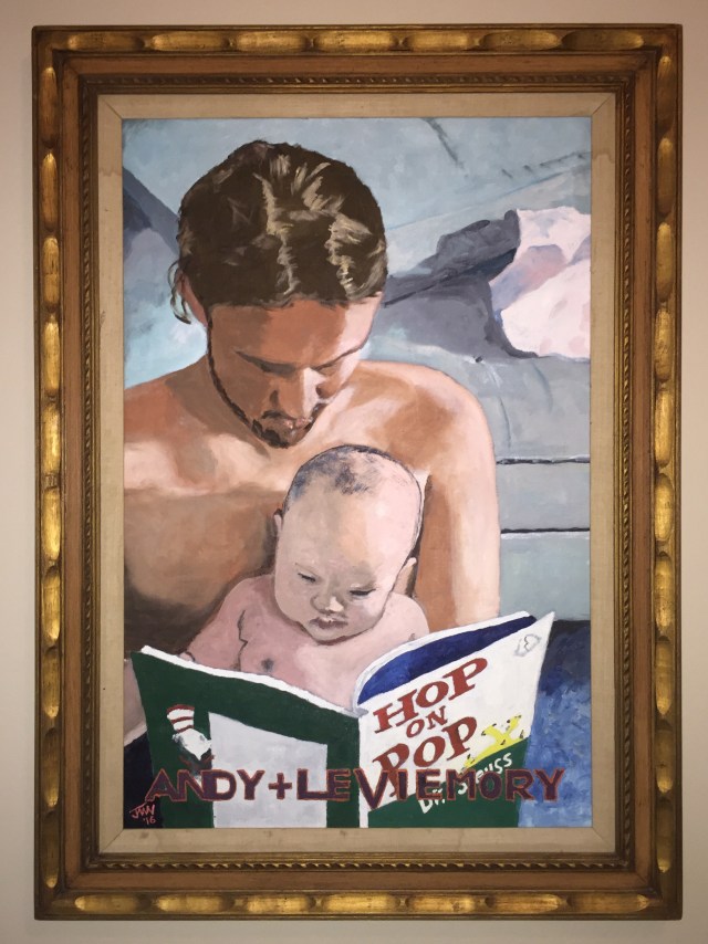 JMN2016 Dad and Infant, oil on canvas, 24 x 36 in. Copyright 2018 James Mansfield Nichols. All rights reserved.