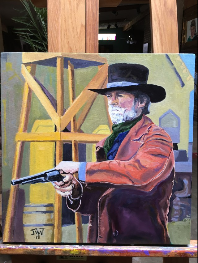 JMN2018 Justice of the Piece, Oil on canvas. 18 x 18 in. (c) 2018 James Mansfield Nichols. All rights reserved.