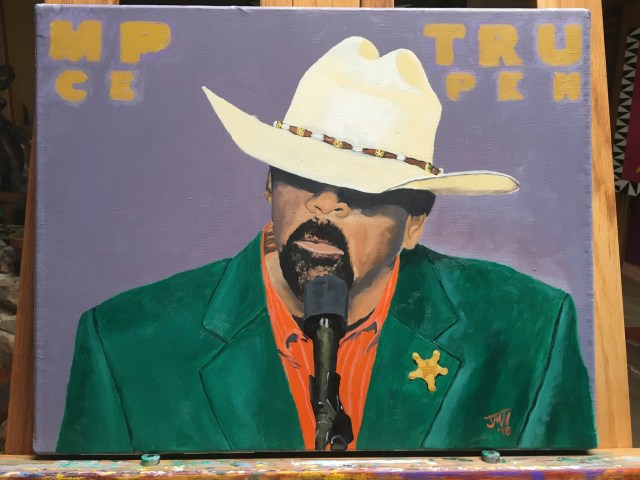 JMN2018 Sheriff, Oil on canvas, 18 x 24 in. (c) 2018 James Mansfield Nichols. All rights reserved.