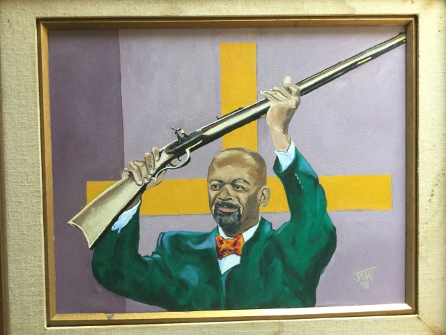 Rifle Hoist, JMN, 2018. Oil on canvas. 18 x 24 in. Copyright 2018 James Mansfield Nichols, All rights reserved.