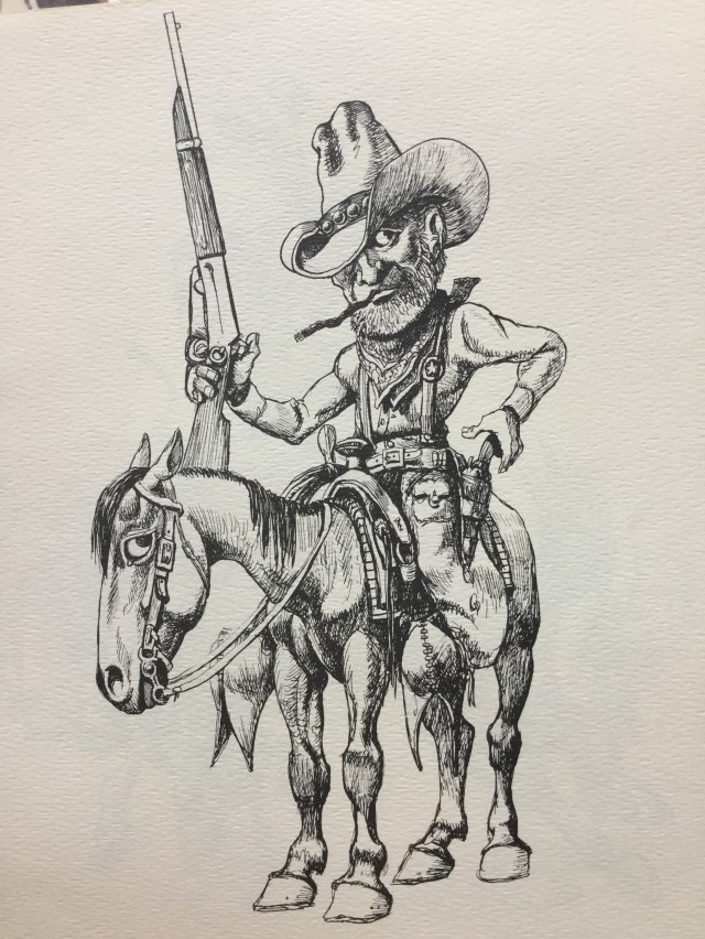 Law West of the Pecos, Tom Jones drawing,