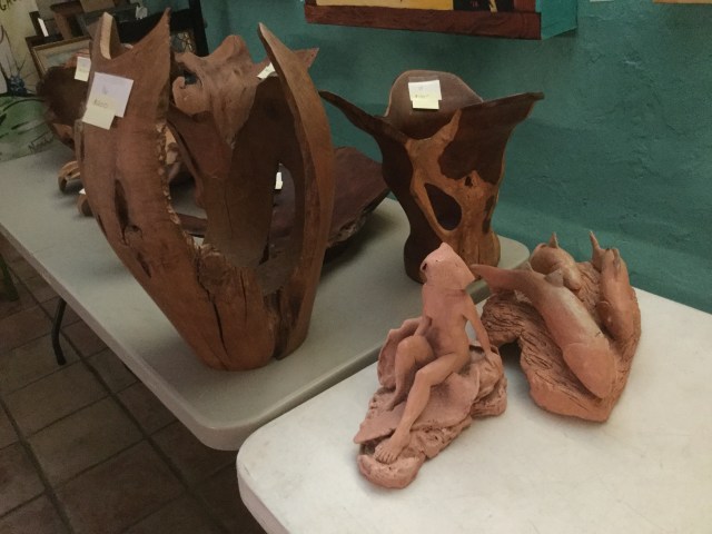 HJN. Fired clay nymph, fish