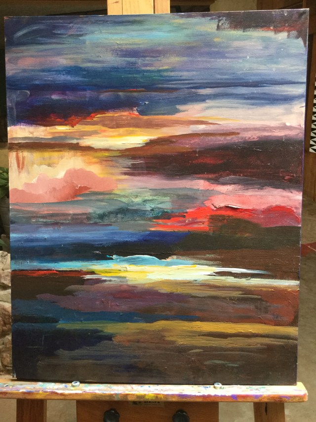 HJN. Oil on canvas. End-of-world abstract