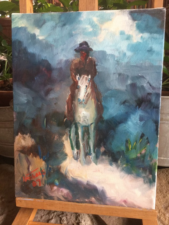 HJN. Oil on canvas. Horseman