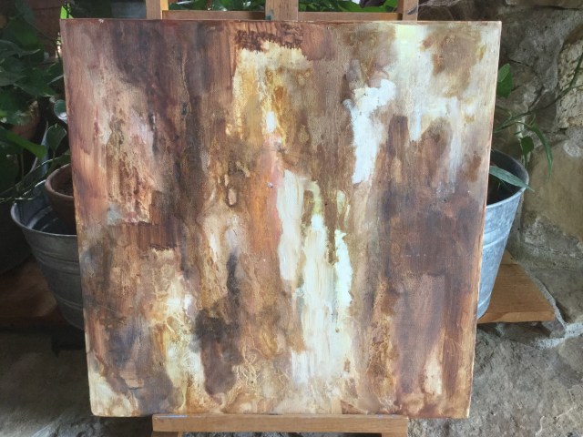 HJN. Oil on canvas. Tree bark