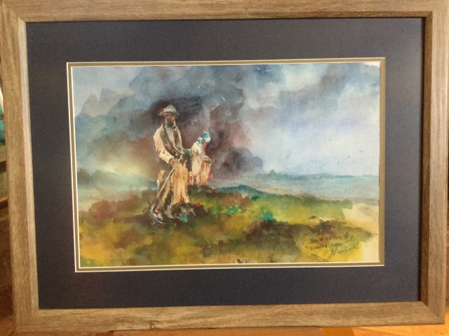 HJN. Watercolor. Couple working