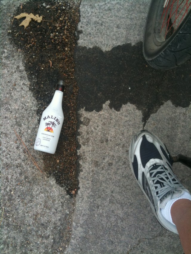 Selfie with spilt rum